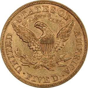 image for: 1866 Liberty Head Half Eagle. AU-55 (PCGS). CAC.