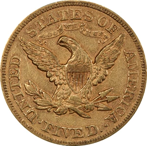image for: 1877 Liberty Head Half Eagle. AU-50 (PCGS).