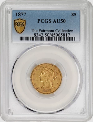 image for: 1877 Liberty Head Half Eagle. AU-50 (PCGS).