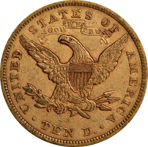 image for: 1867-S Liberty Head Eagle. AU-50 (PCGS).