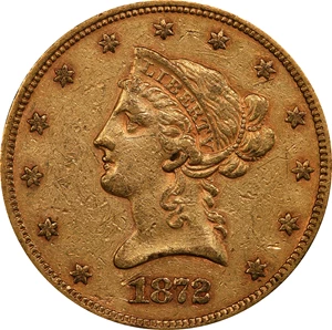image for: 1872 Liberty Head Eagle. AU-50 (PCGS).