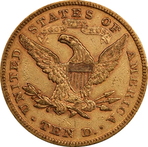 image for: 1872 Liberty Head Eagle. AU-50 (PCGS).
