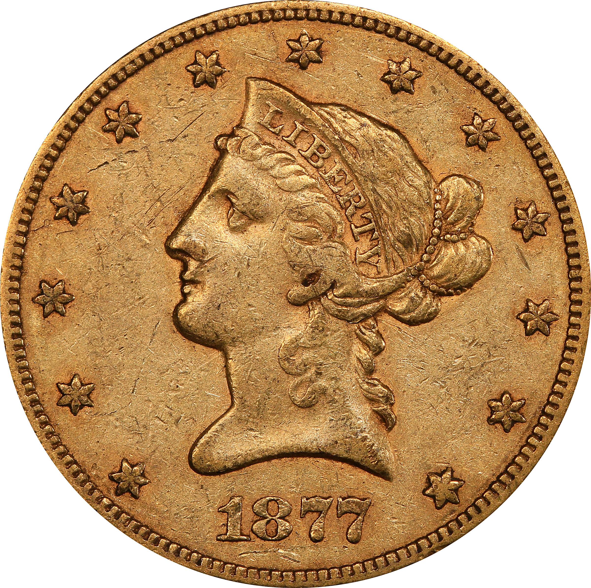 image for: 1877-CC Liberty Head Eagle. Winter 1-A. EF-45 (PCGS).