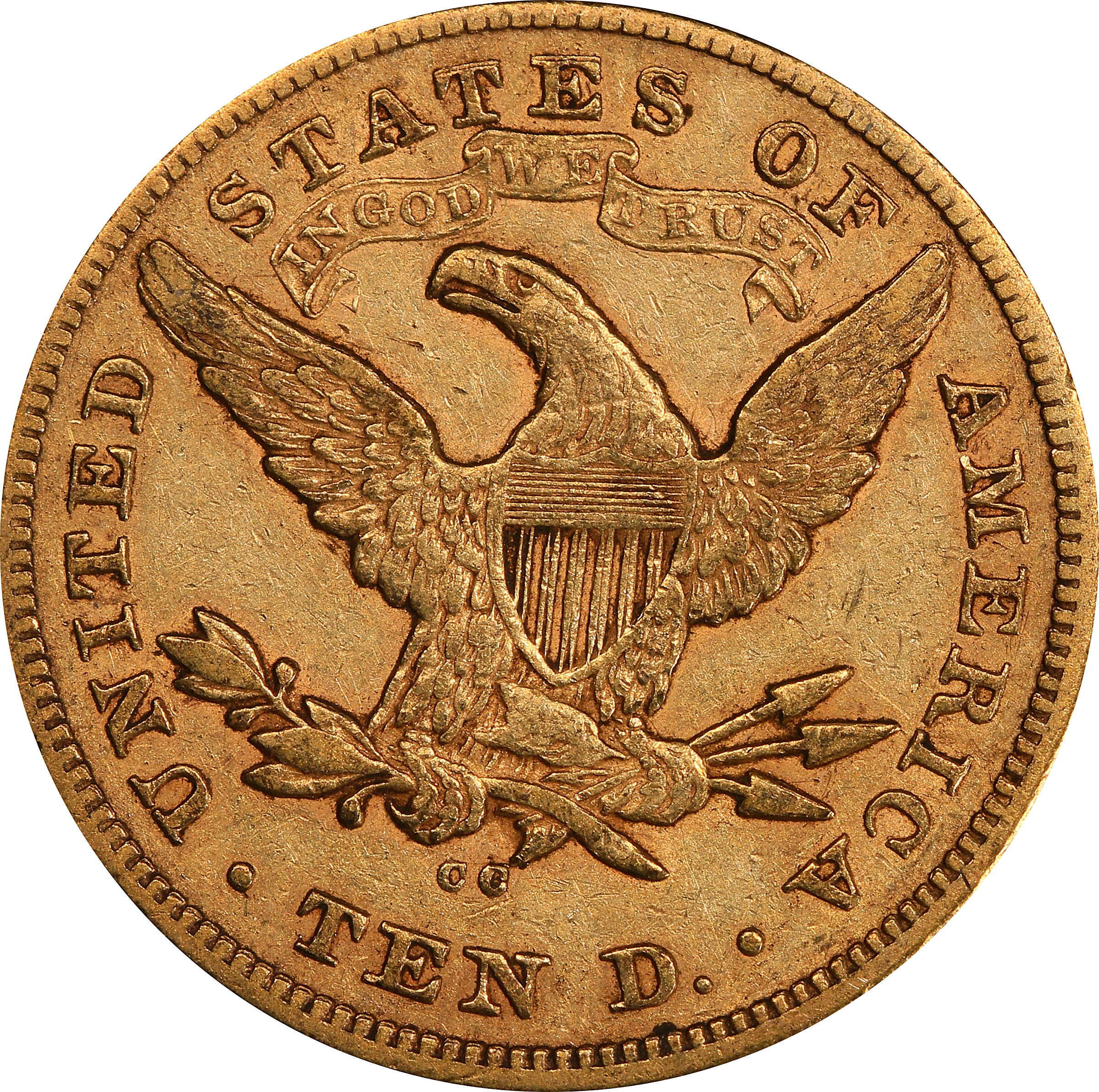 image for: 1877-CC Liberty Head Eagle. Winter 1-A. EF-45 (PCGS).