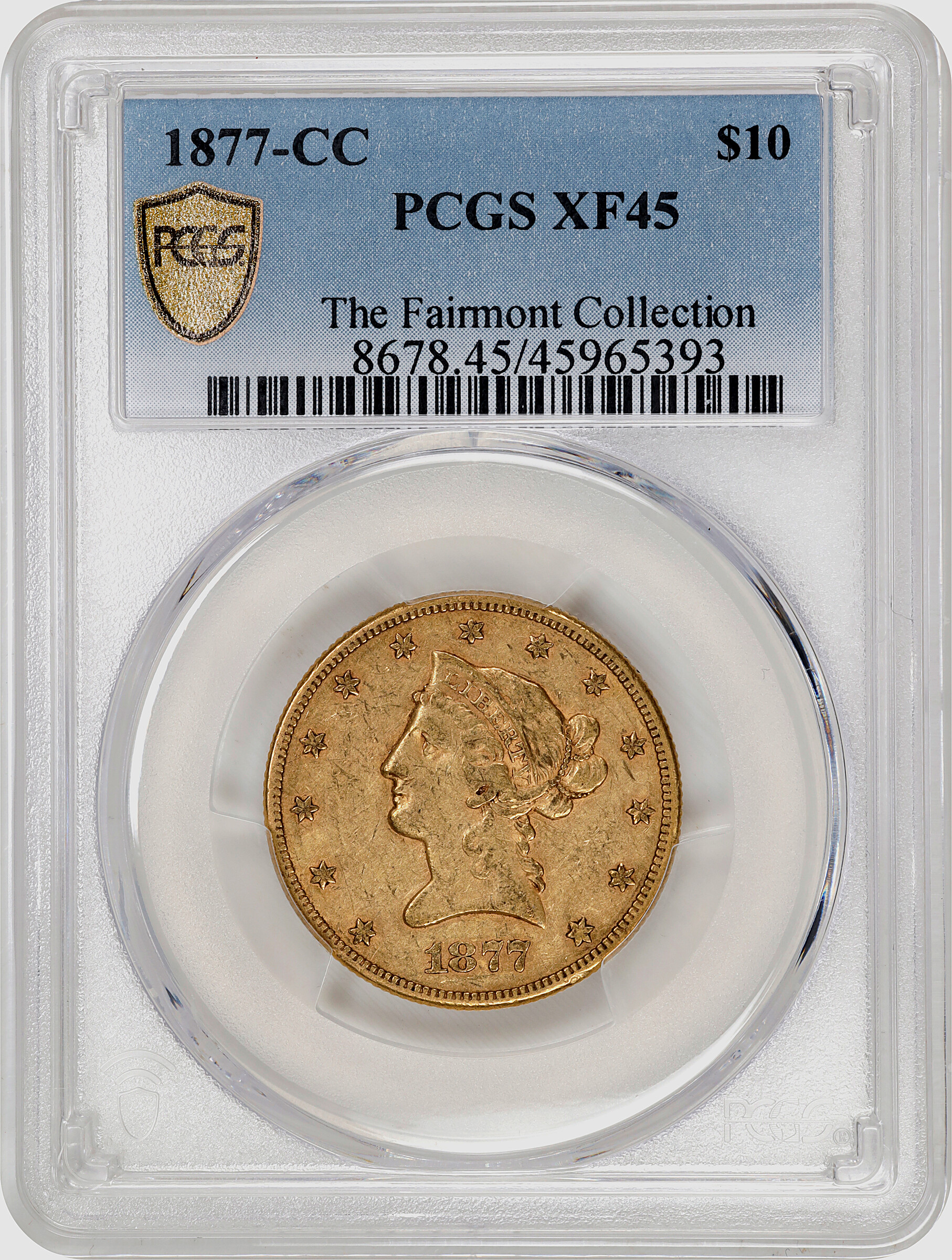 image for: 1877-CC Liberty Head Eagle. Winter 1-A. EF-45 (PCGS).