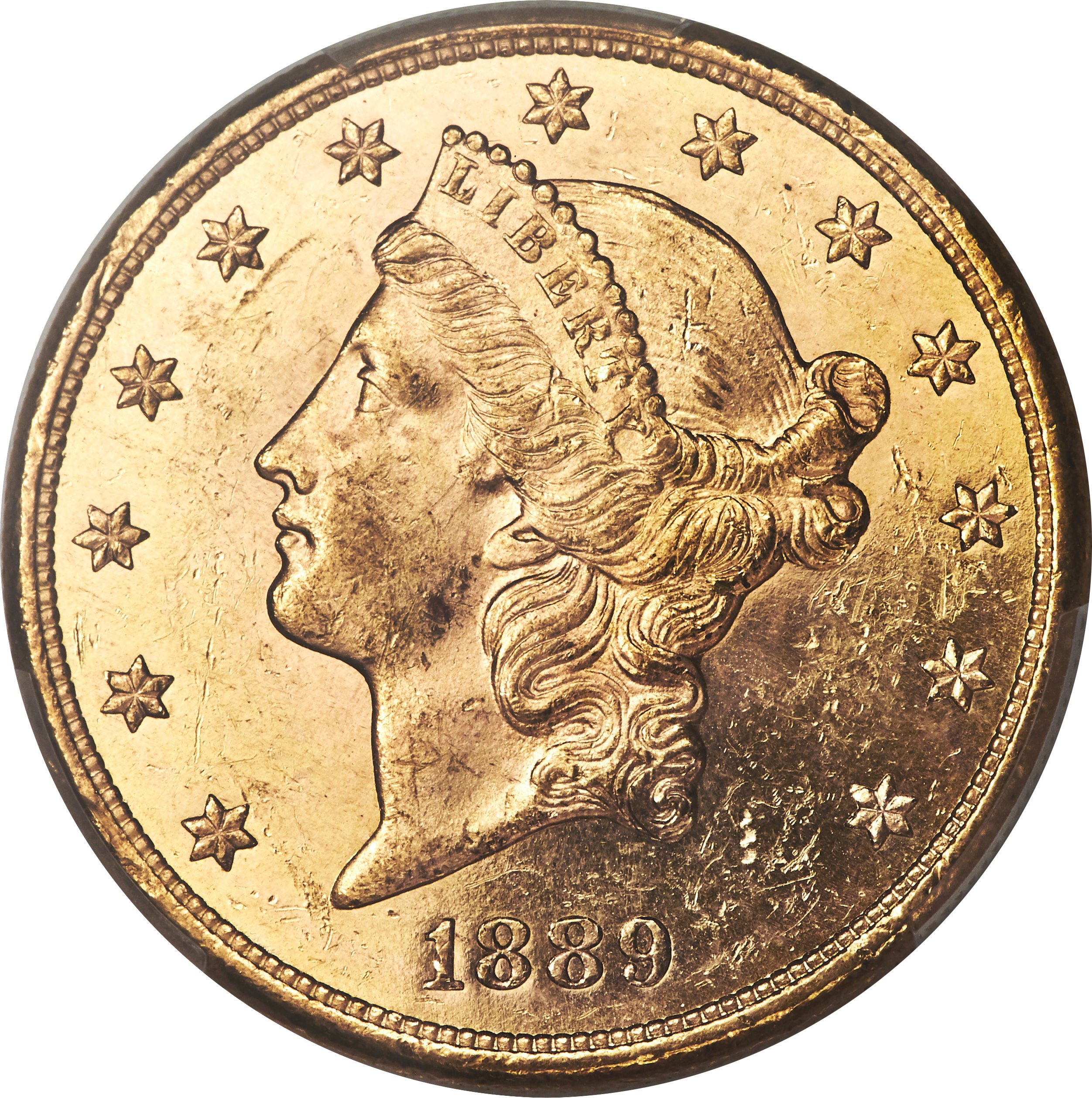 image for: 1889-S $20 MS62+ Prooflike PCGS. CAC....