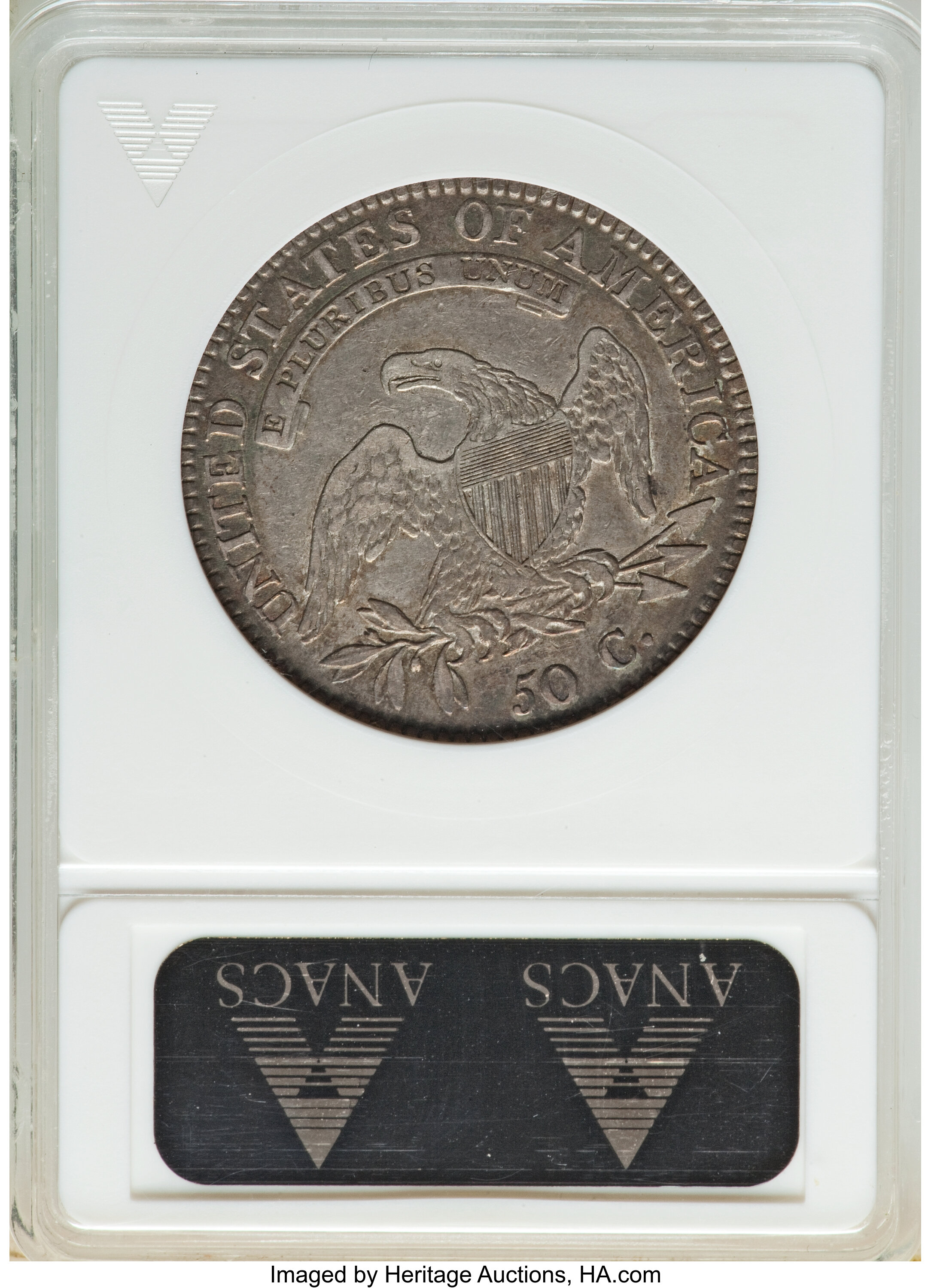 image for: 1818/7 50C Large 8, O-101, R.1, XF45 ANACS....