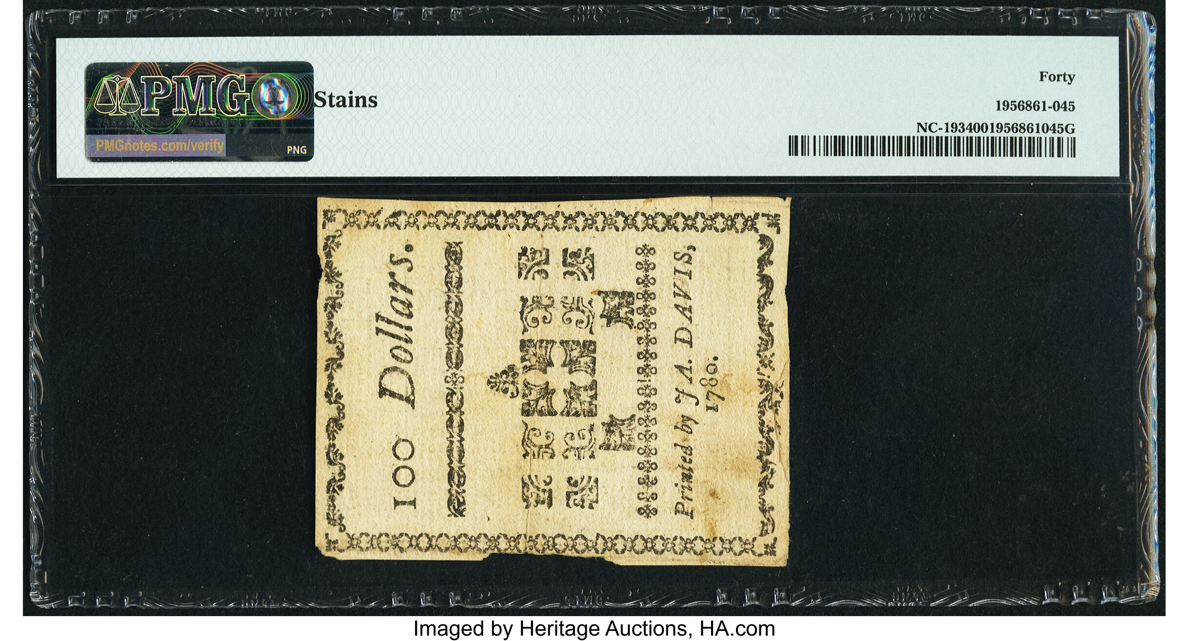 image for: North Carolina May 10, 1780 $100 Fortis Cadere Cedere Non Potest PMG Extremely Fine 40....