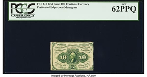 image for: Fr. 1241 10¢ First Issue PCGS New 62PPQ....