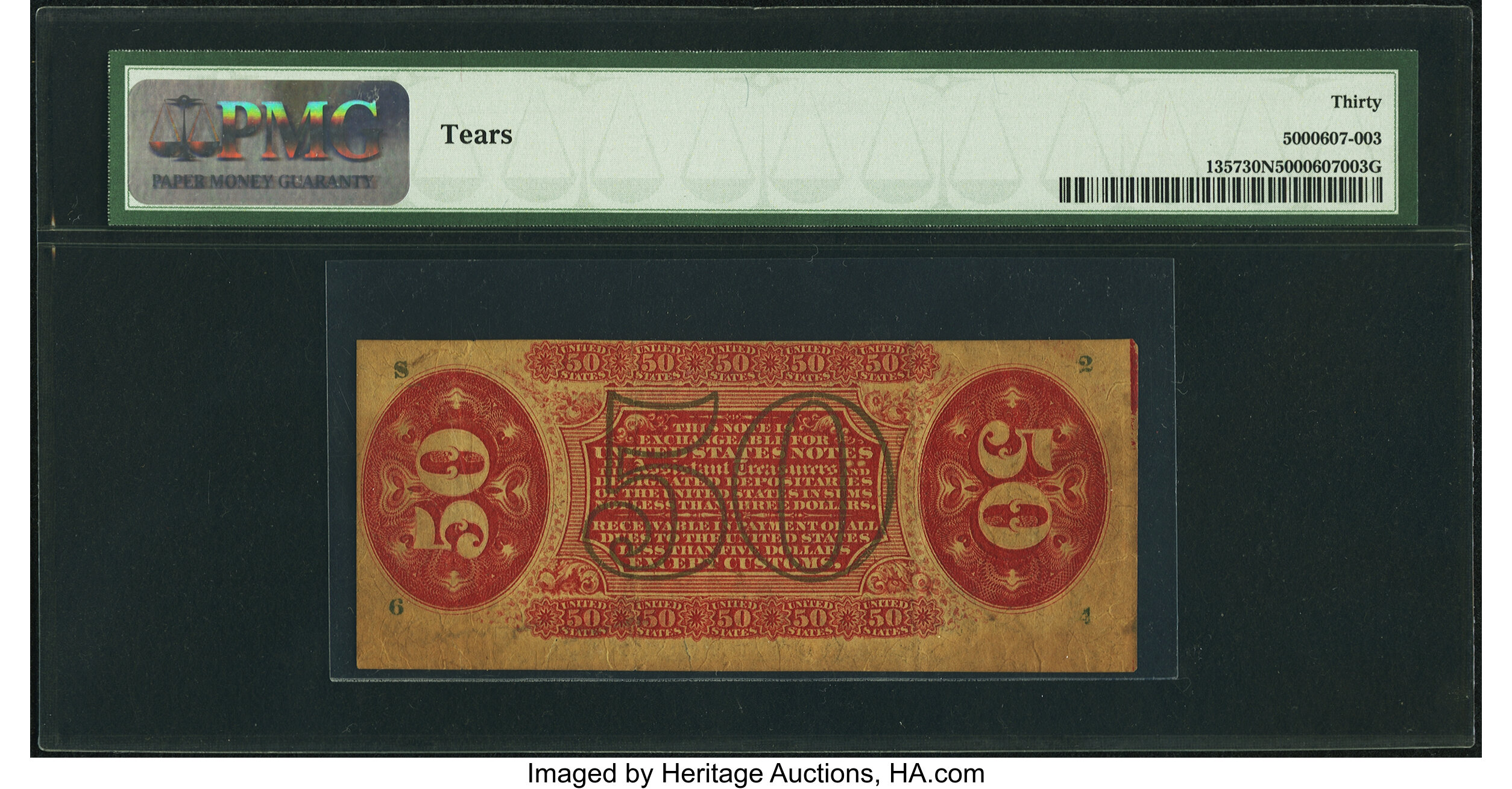 image for: Fr. 1357 50¢ Third Issue Justice PMG Very Fine 30 Net....