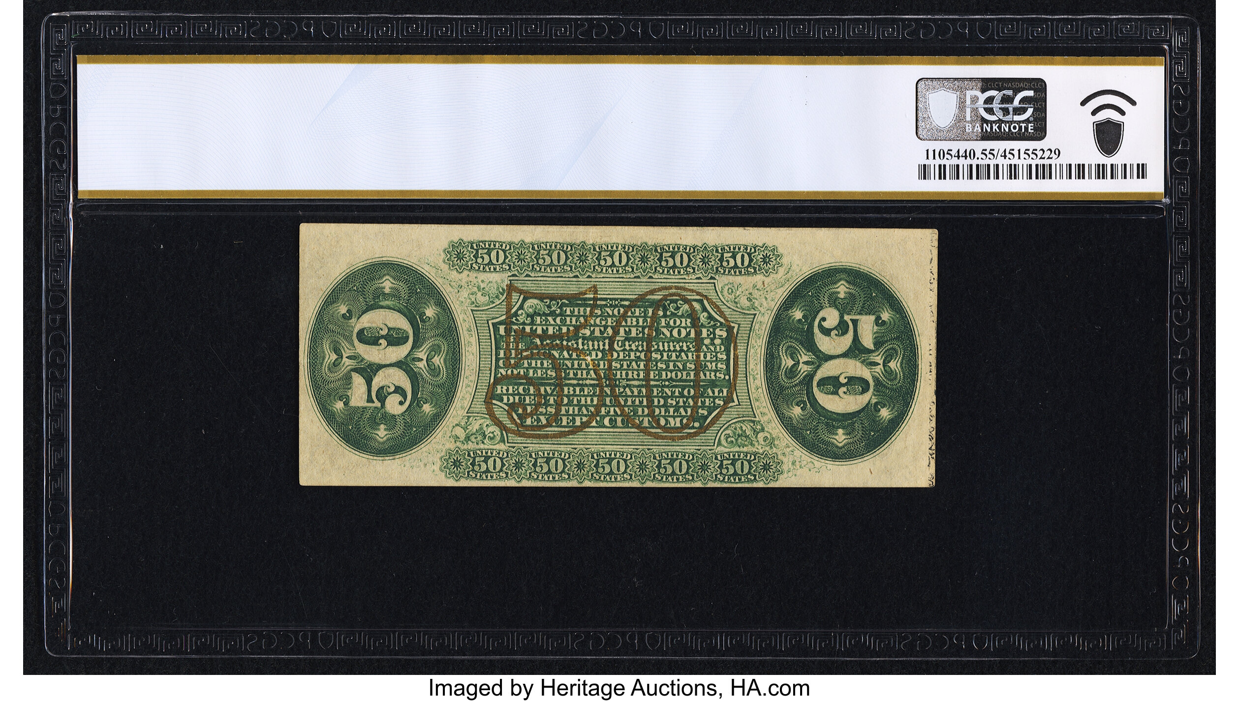 image for: Fr. 1359 50¢ Third Issue Justice PCGS Banknote About Unc 55....