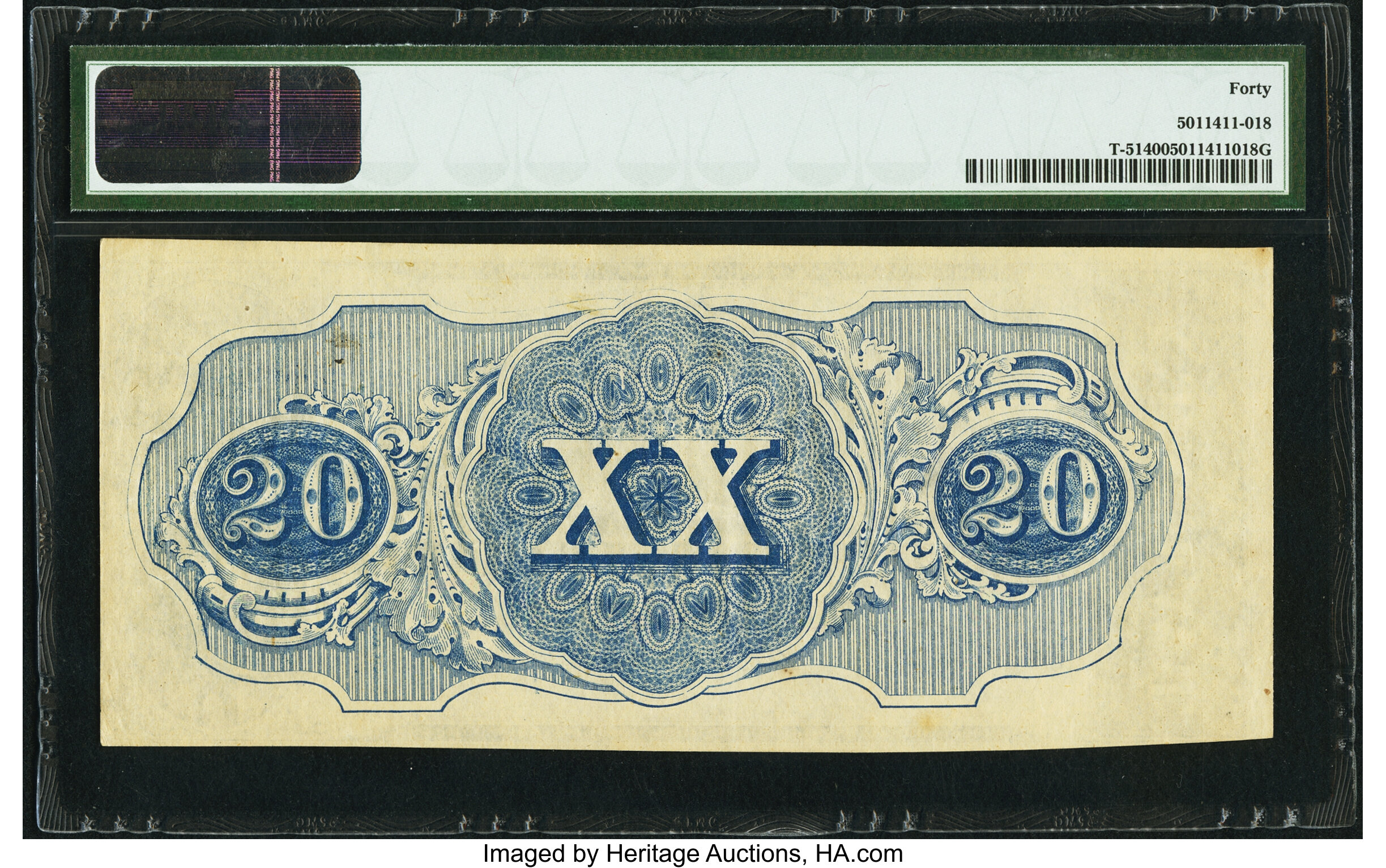 image for: T51 $20 1862 PF-4 Cr. 365 PMG Extremely Fine 40....
