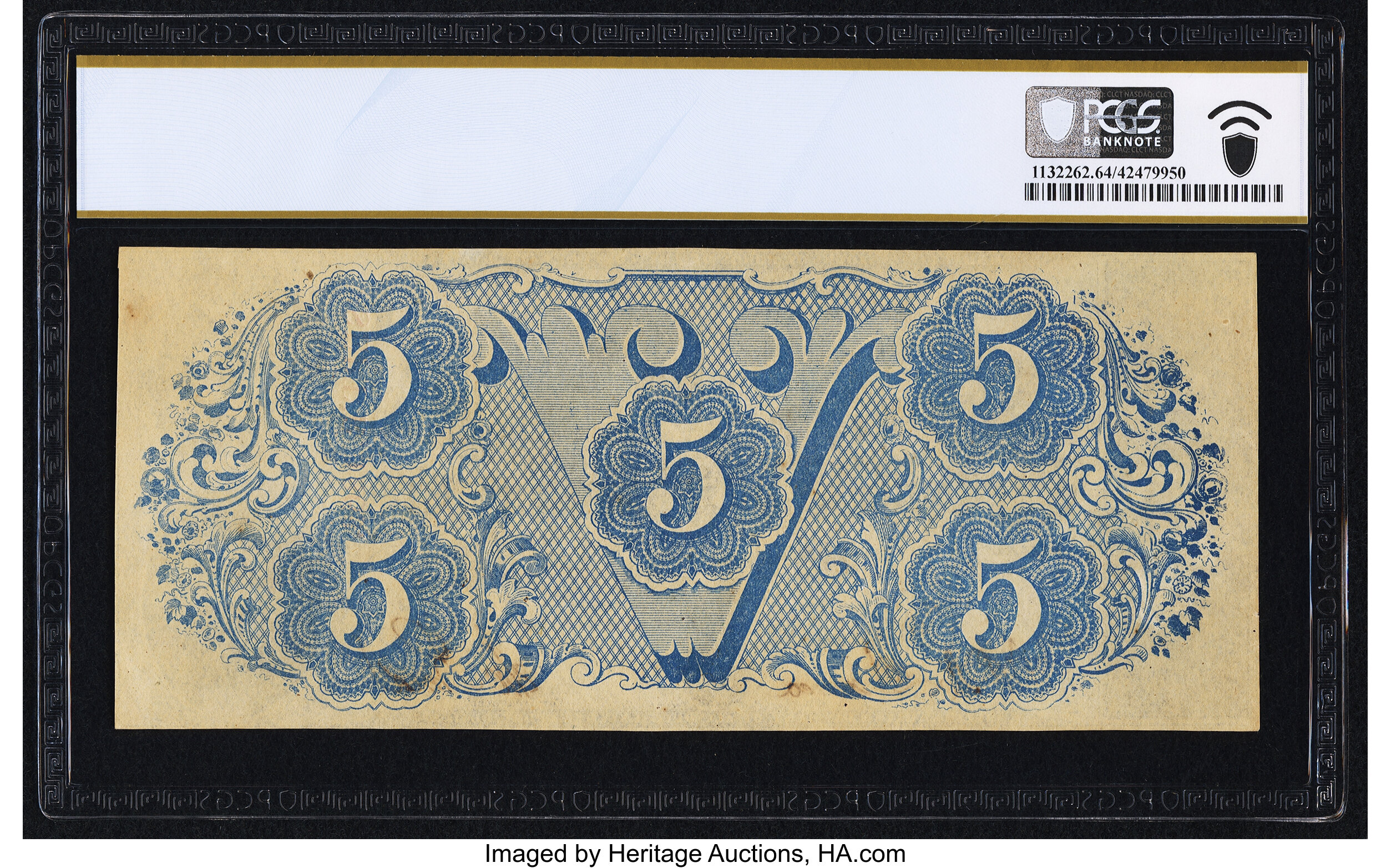 image for: T60 $5 1863 PF-24 Cr. 462 PCGS Banknote Choice Unc 64....