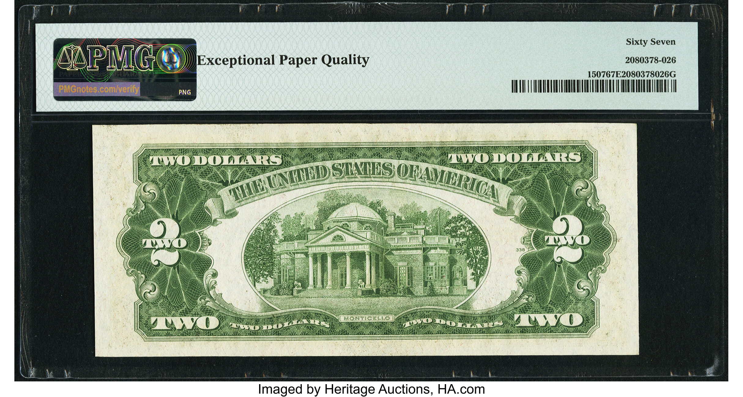 image for: Fr. 1507 $2 1928F Legal Tender Note. PMG Superb Gem Unc 67 EPQ....