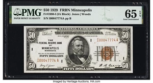 image for: Fr. 1880-I $50 1929 Federal Reserve Bank Note. PMG Gem Uncirculated 65 EPQ....
