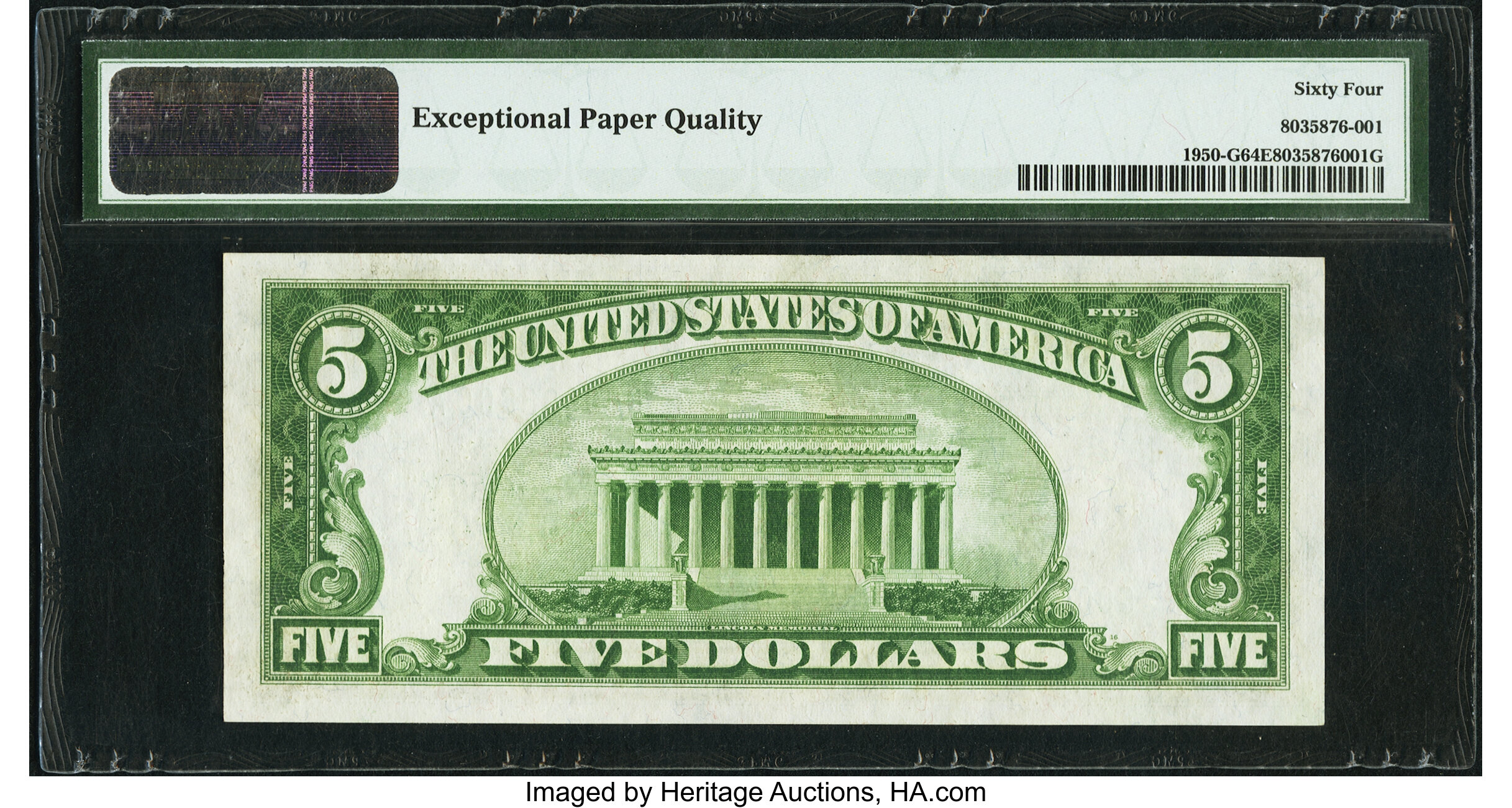 image for: Fancy Low Serial Number 3800 Fr. 1950-G $5 1928 Federal Reserve Note. PMG Choice Uncirculated 64 EPQ....