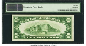 image for: Fr. 2000-A $10 1928 Federal Reserve Note. PMG About Uncirculated 53 EPQ....