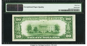 image for: Fancy Low Serial Number 3800 Fr. 2050-G $20 1928 Federal Reserve Note. PMG Choice Uncirculated 64 EPQ....