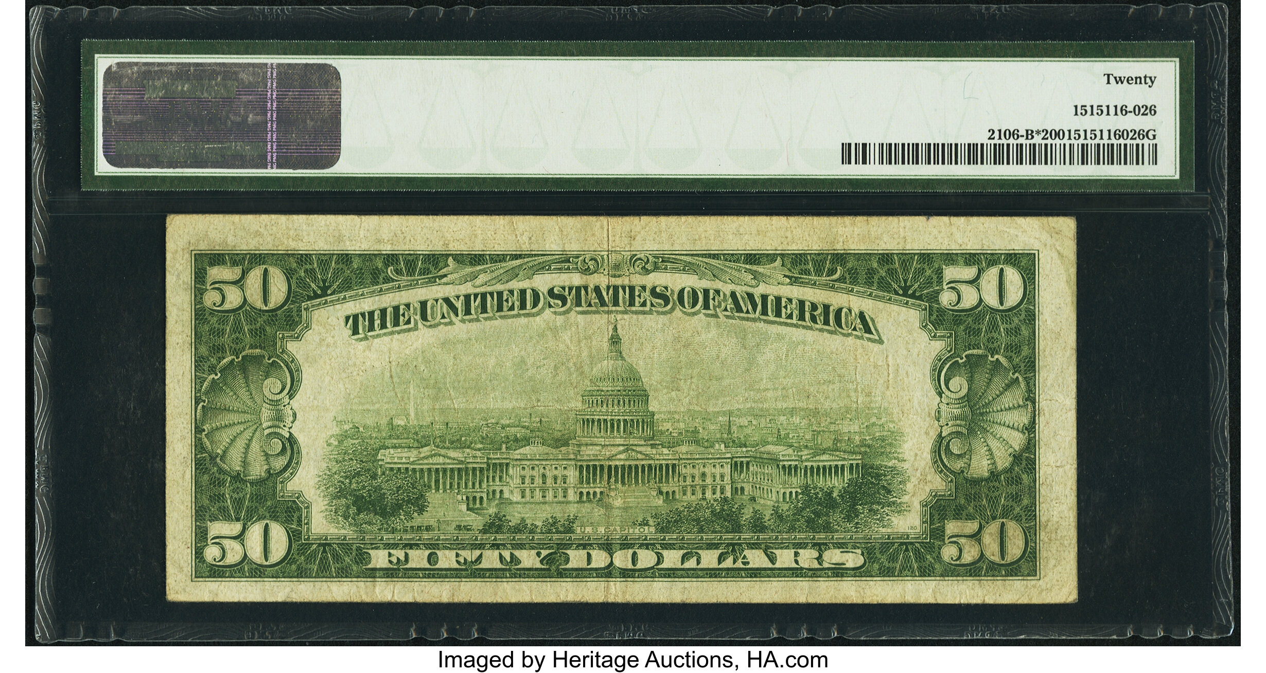 image for: Fr. 2106-B* $50 1934D Federal Reserve Note. PMG Very Fine 20....