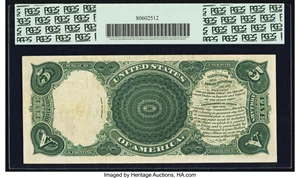 image for: D. N. Morgan Courtesy Autographed Fr. 80 $5 1880 Legal Tender PCGS Apparent Very Fine 30....