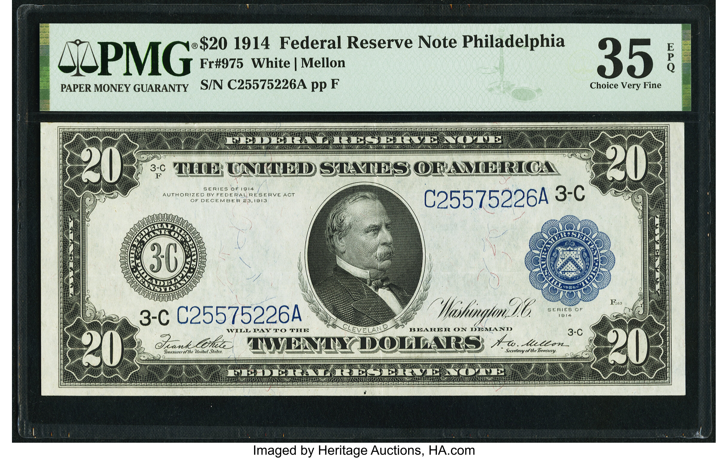 image for: Fr. 975 $20 1914 Federal Reserve Note PMG Choice Very Fine 35 EPQ....