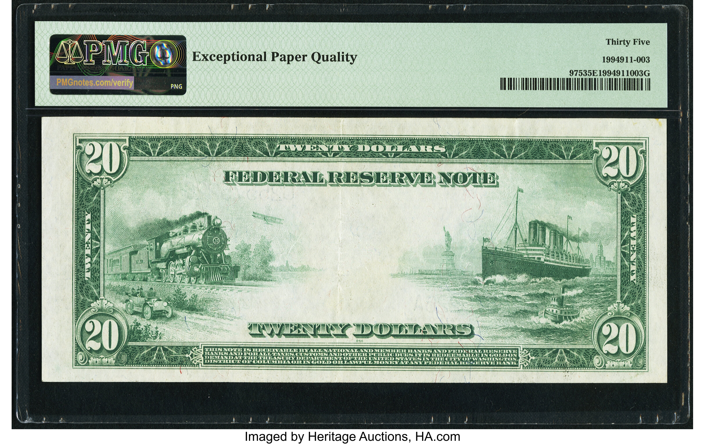 image for: Fr. 975 $20 1914 Federal Reserve Note PMG Choice Very Fine 35 EPQ....
