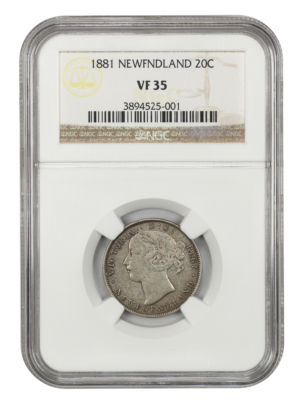 image for: Canada: 1881 Newfoundland 20C NGC VF35