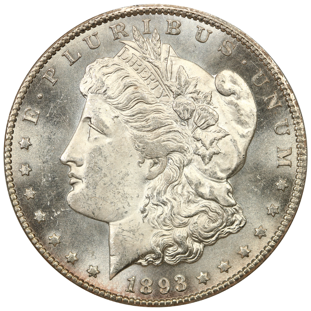 image for: 1893-CC $1 PCGS MS62 PL (OGH)