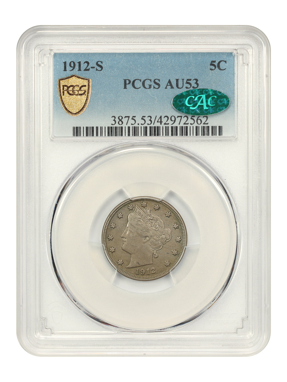 1912-S 5c AU55 thumbnail 3
