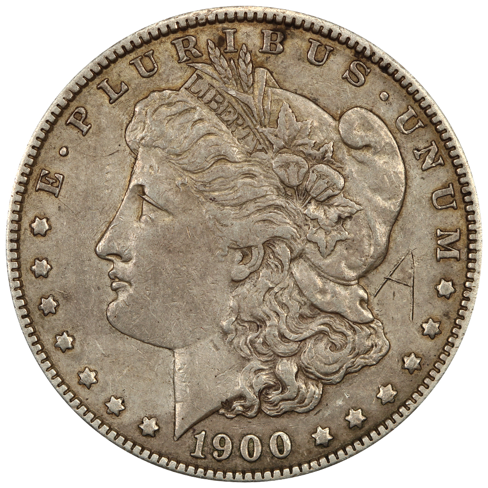 1900 $1 ANACS AU50 Details (VAM-5 Graffiti)