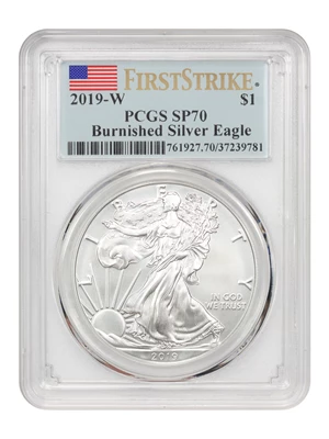 image for: 2019-W Silver Eagle $1 PCGS SP70 (Burnished First Strike)