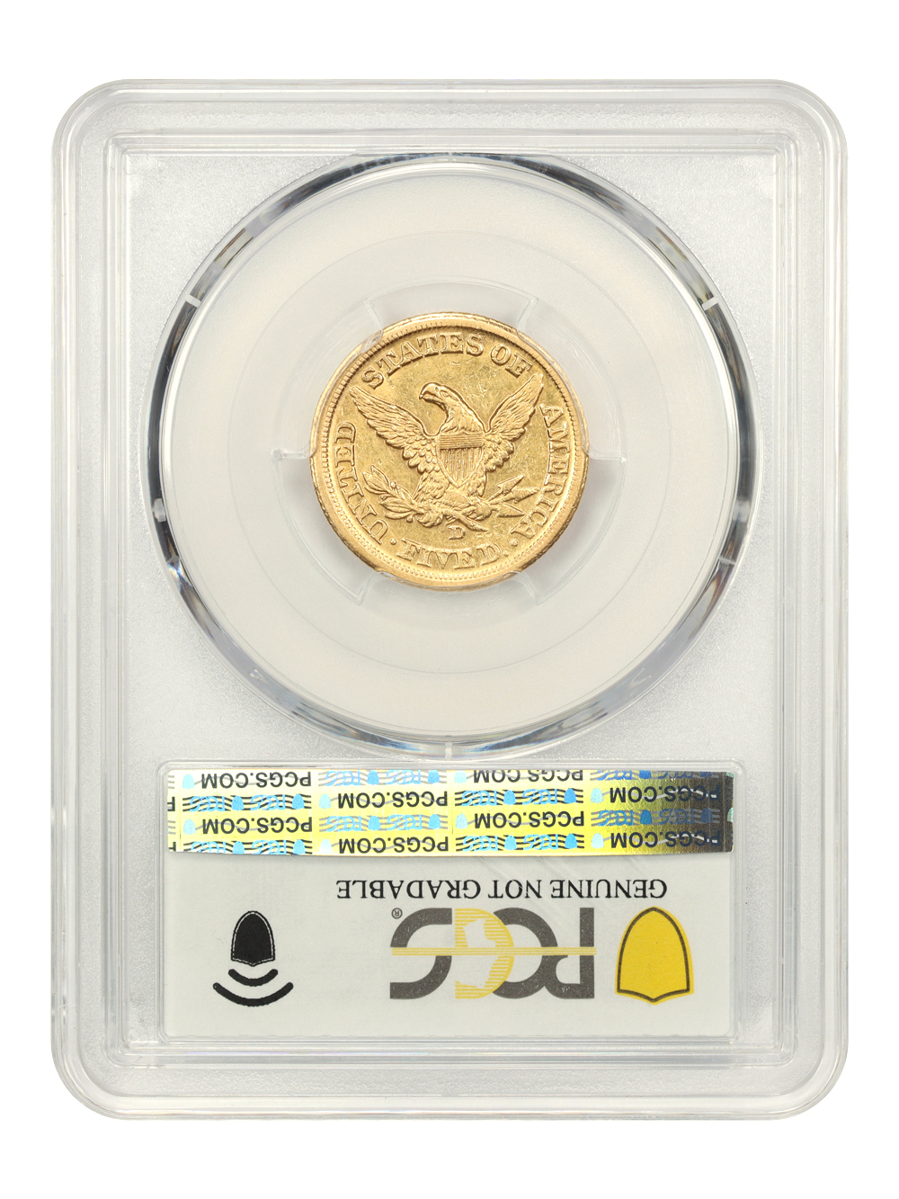 image for: 1861-D $5 PCGS AU Details (Altered Surfaces)