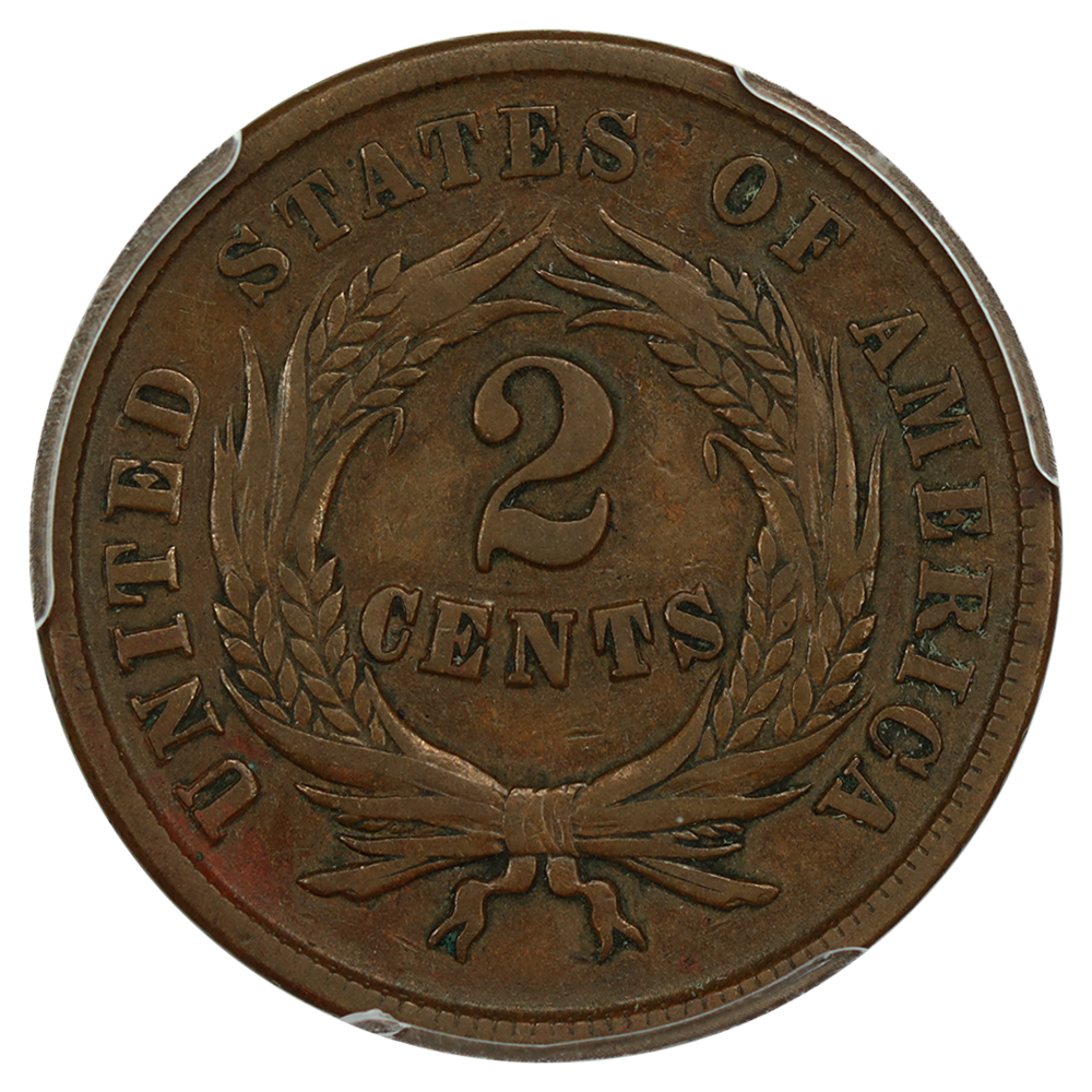 1864 2c Large Motto MS BN VF20 BN CAC thumbnail 2