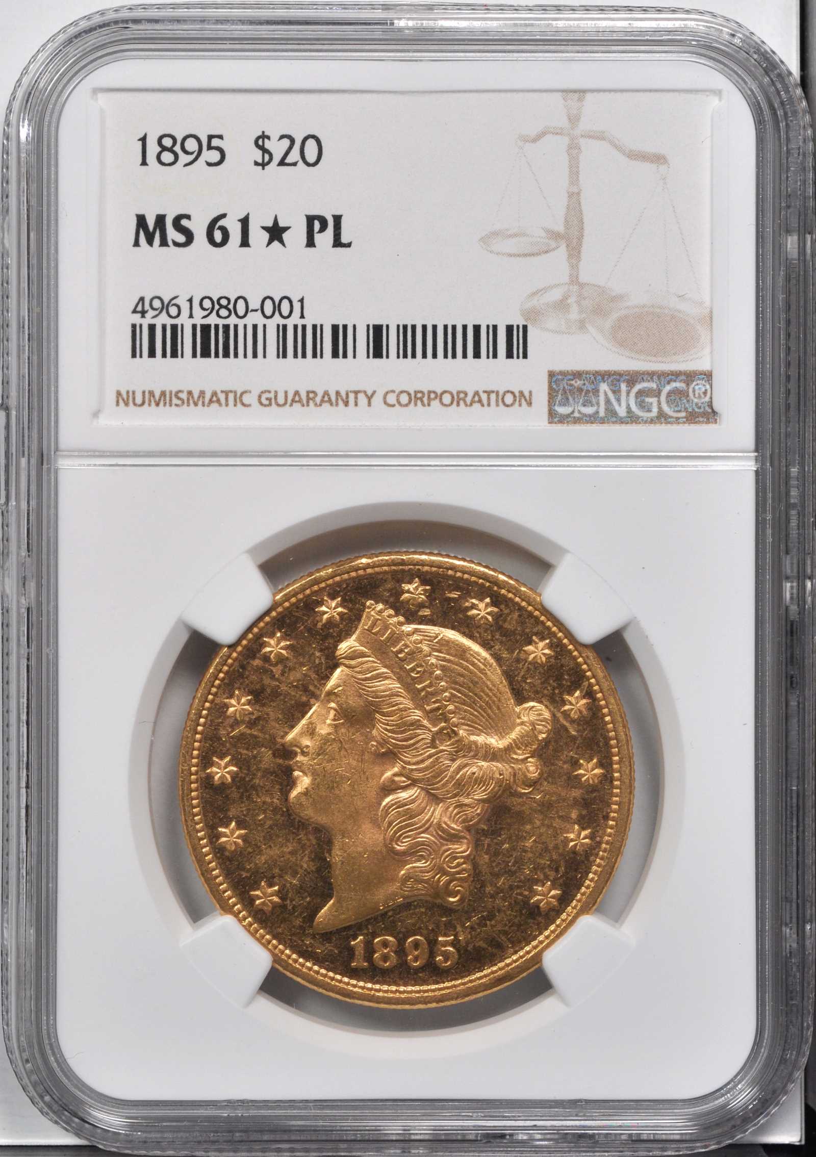 image for: 1895 Liberty Head Double Eagle. MS-61 * PL (NGC).