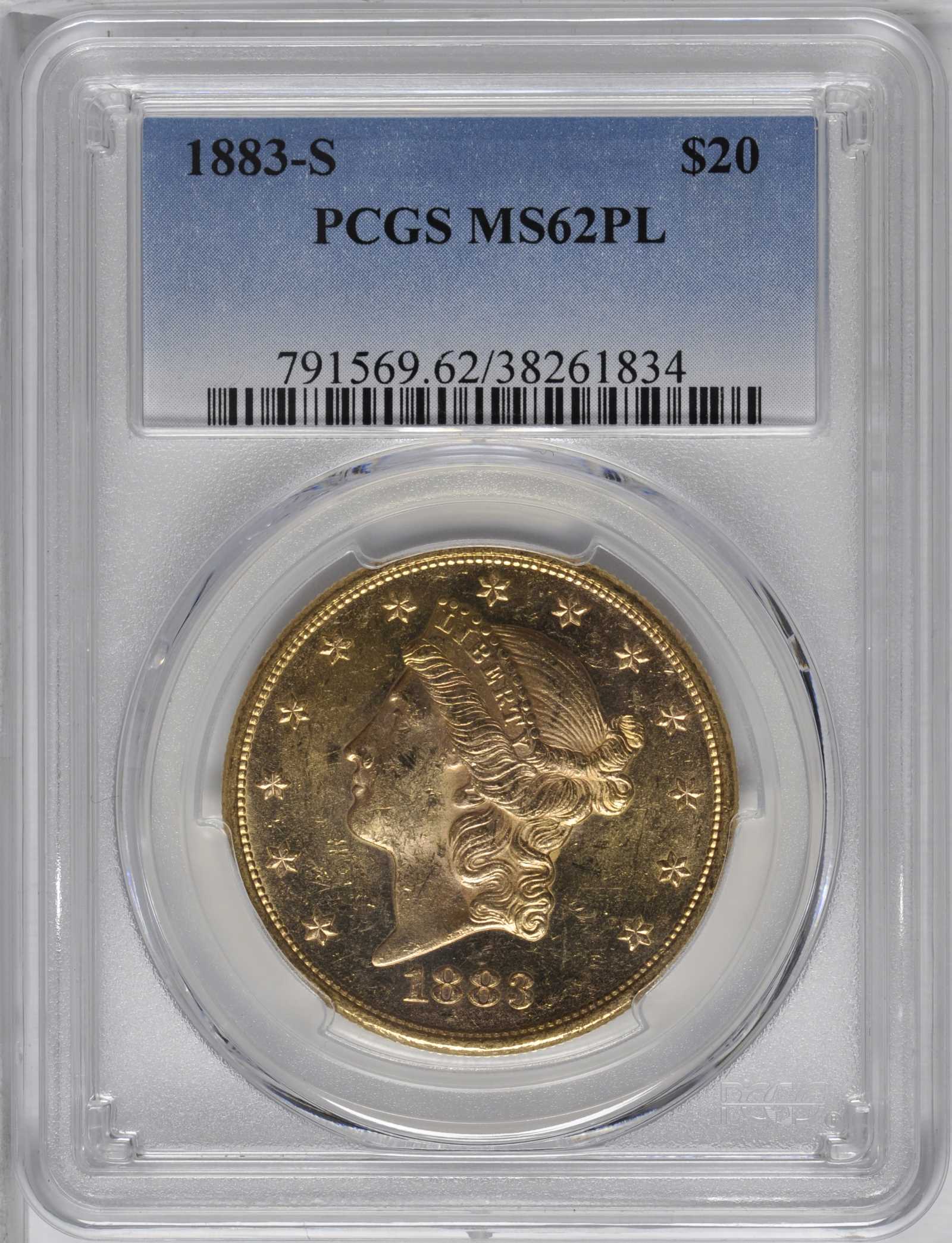 image for: 1883-S Liberty Head Double Eagle. MS-62 PL (PCGS).
