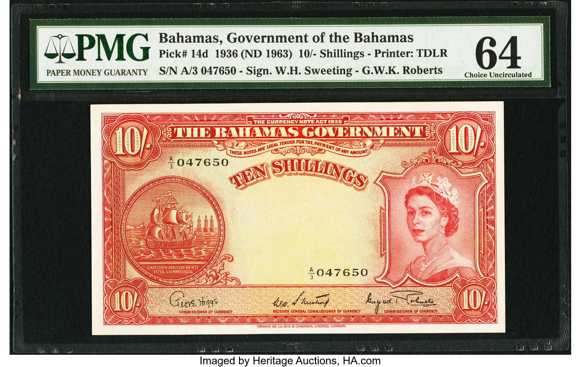 image for: Bahamas  10 shillings(B113a)