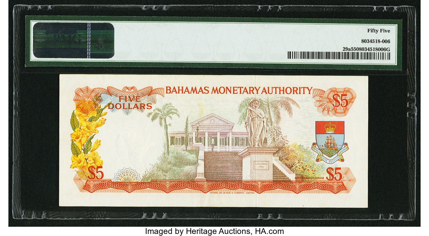 image for: Bahamas  5 dollars (B204a)