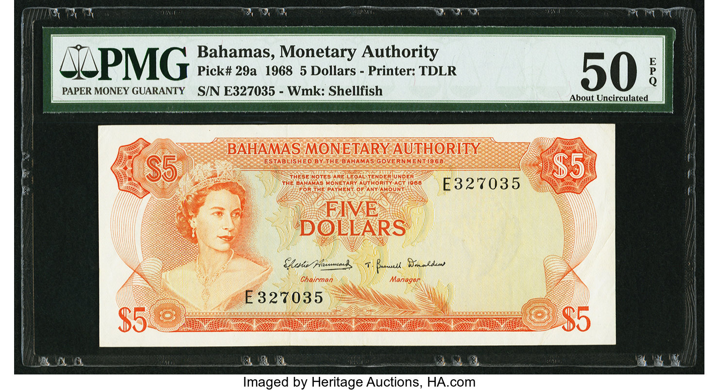 image for: Bahamas  5 dollars (B204as)