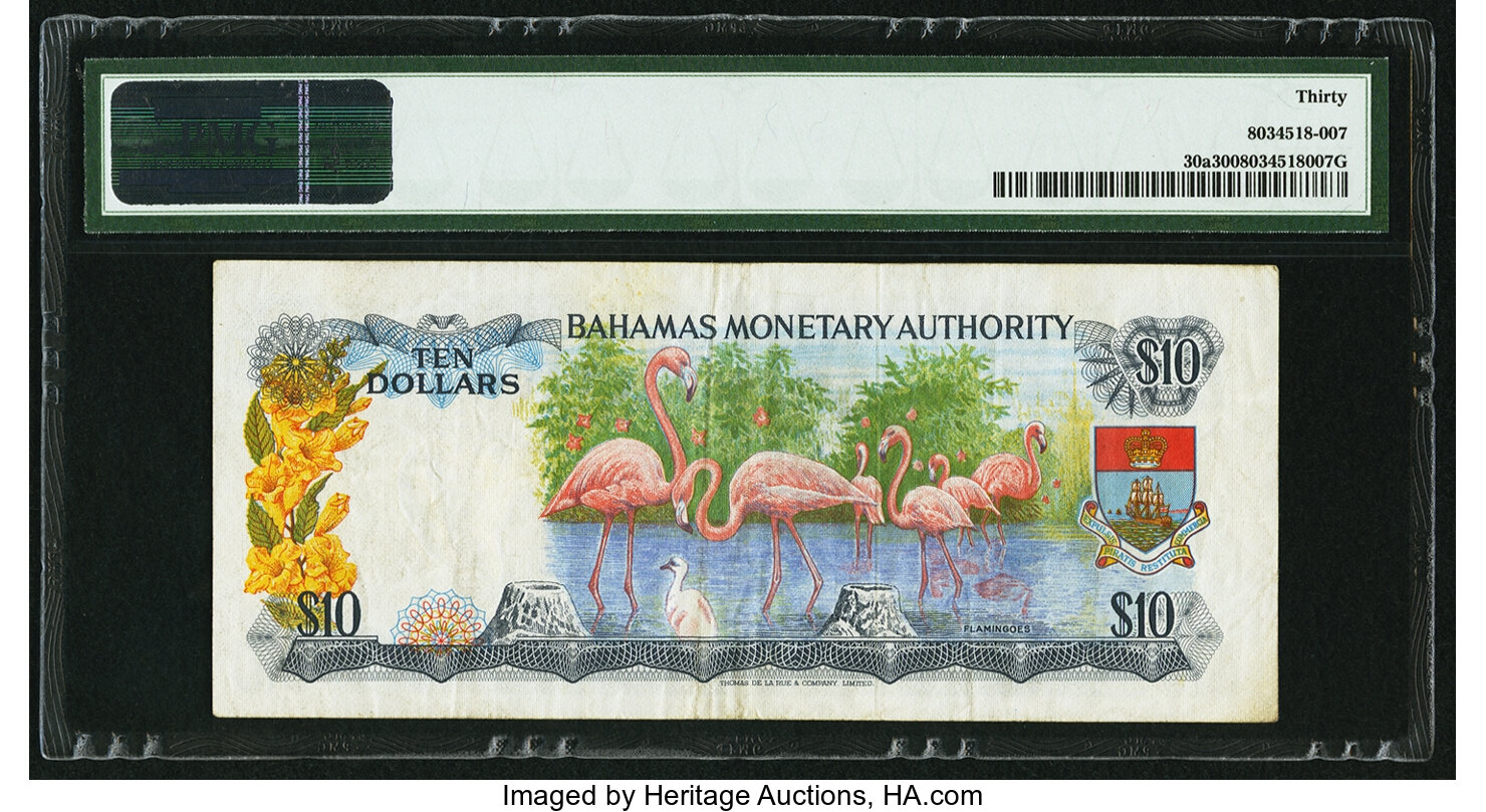 image for: Bahamas  10 dollars (B205az)