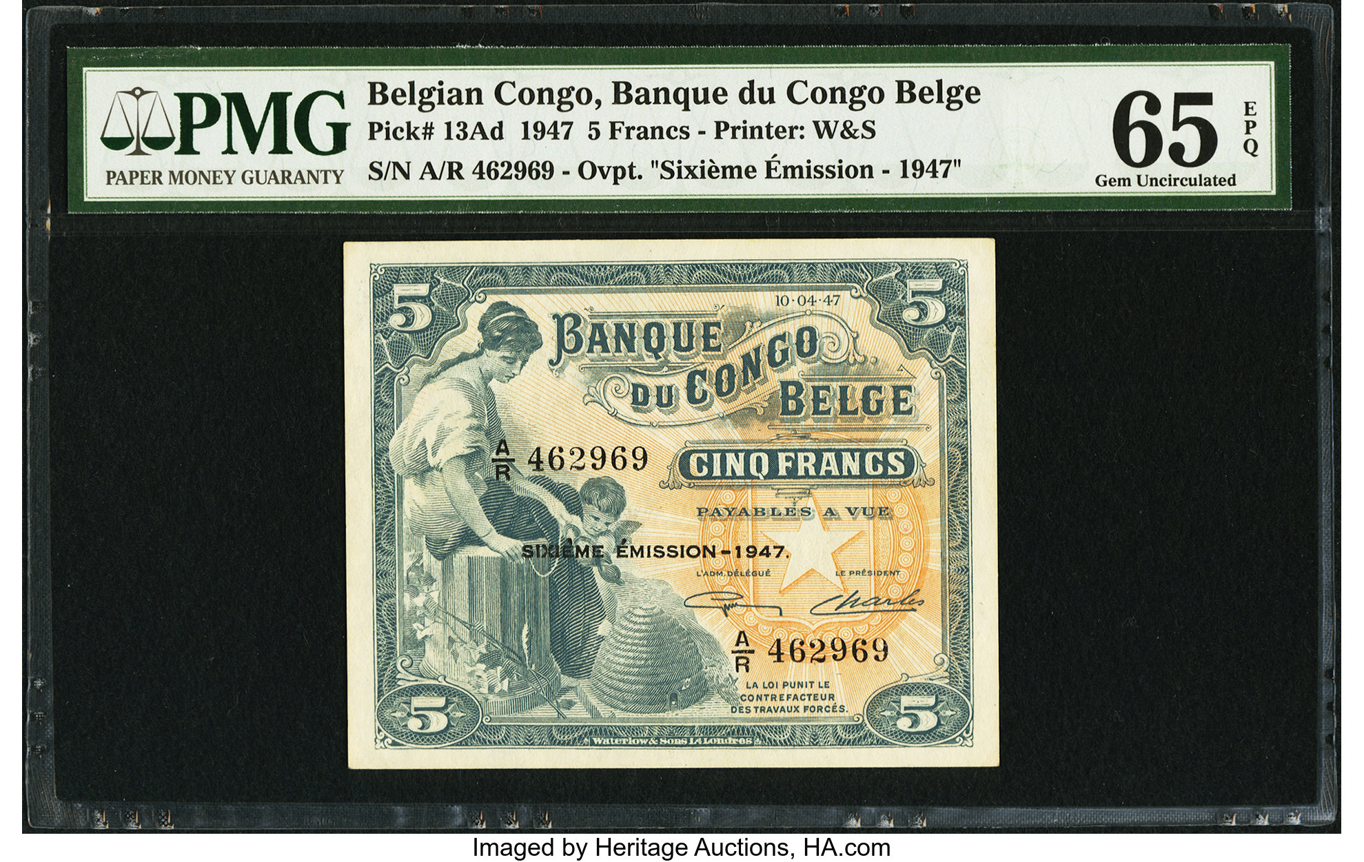 image for: Belgian Congo  5 francs(B209as1)