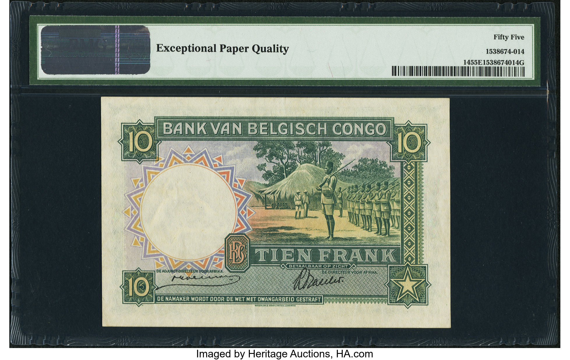 image for: Belgian Congo  10 francs(B213a)