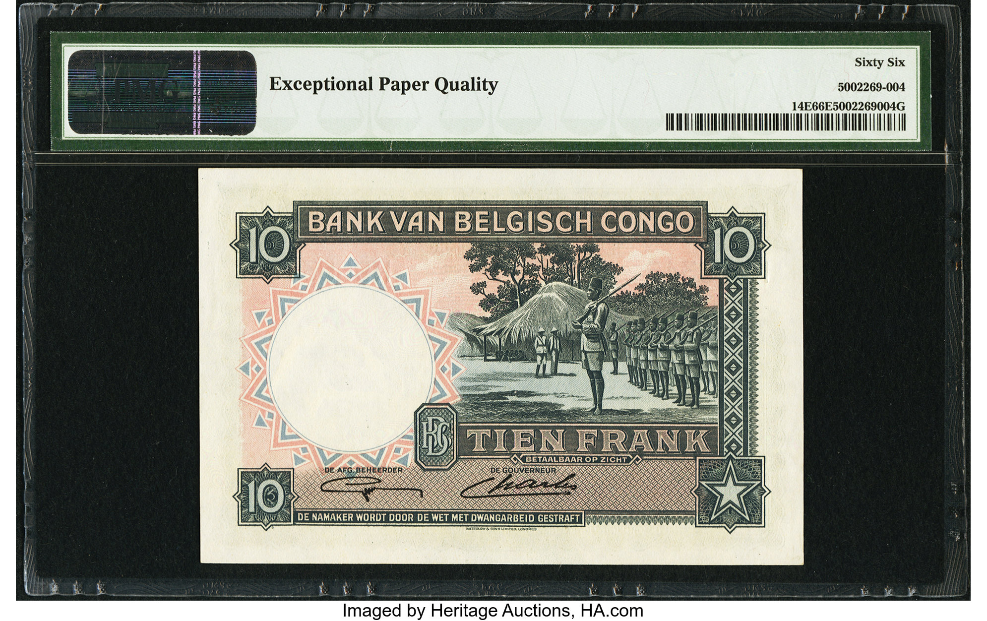 image for: Belgian Congo  10 francs(B213a)