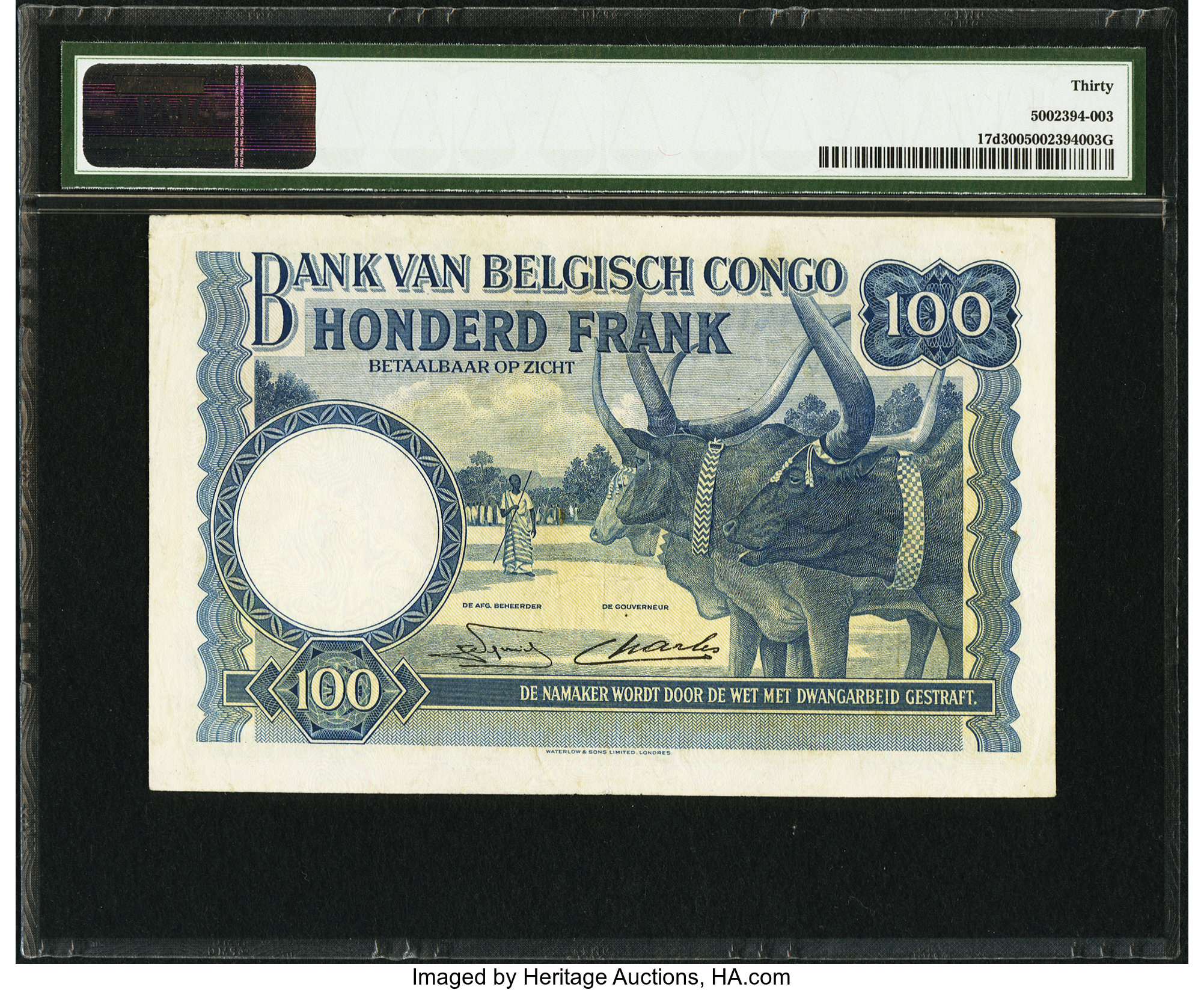 image for: Belgian Congo  100 francs(B219b)