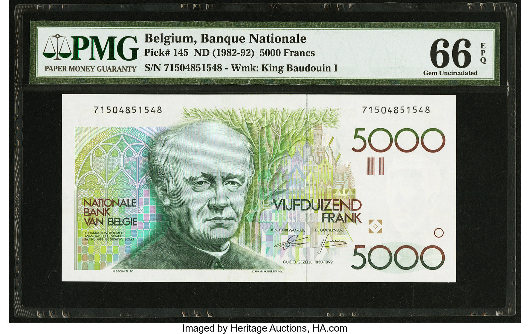image for: Belgium  5,000 francs (B588b)