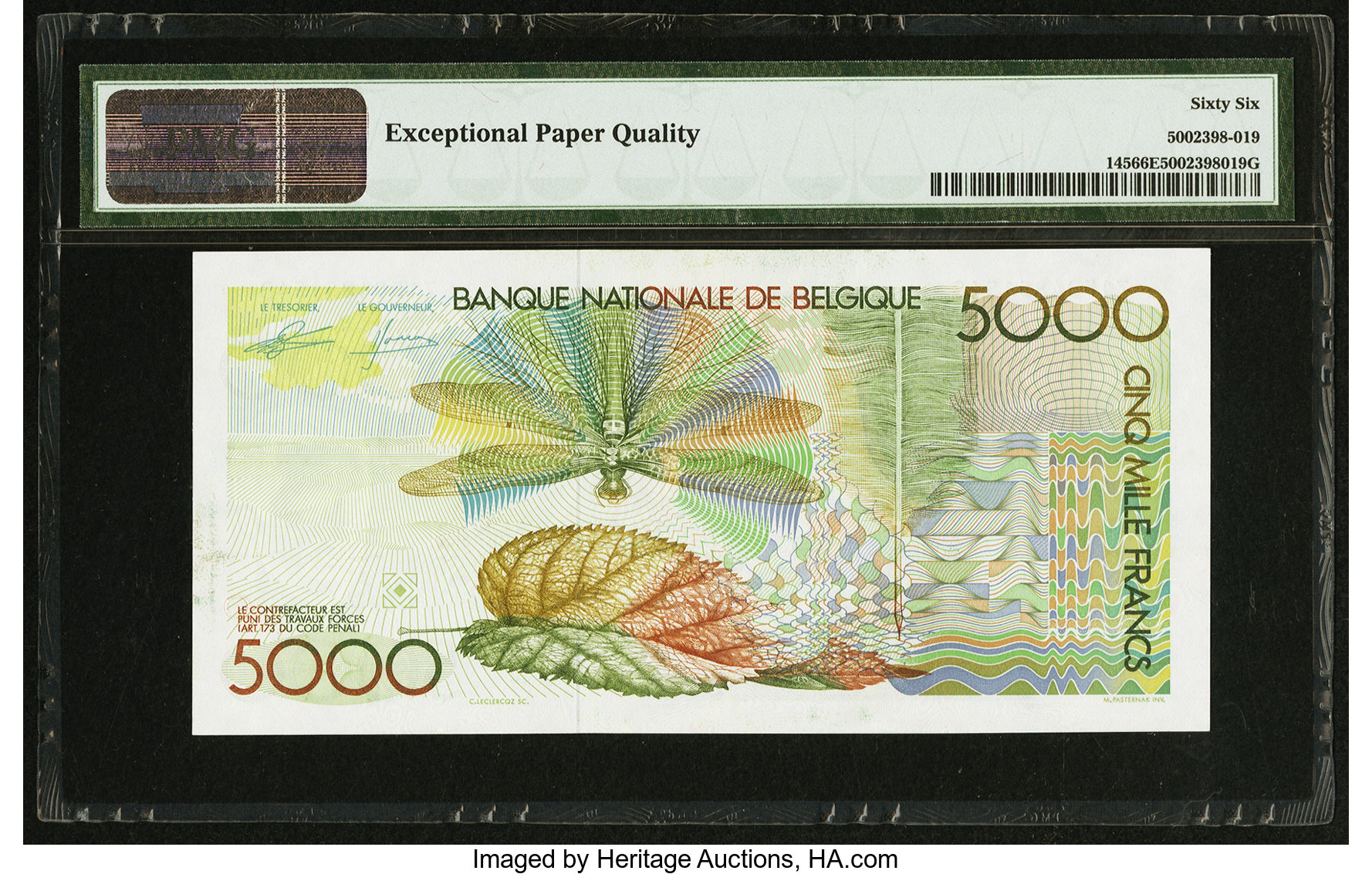 image for: Belgium  5,000 francs (B588b)