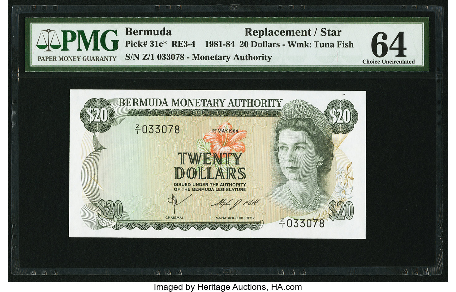 image for: Bermuda  20 dollars (B204as1)