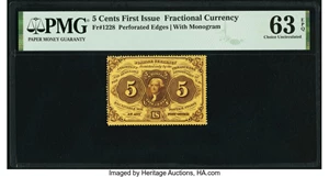 image for: Fr. 1228 5¢ First Issue PMG Choice Uncirculated 63 EPQ....