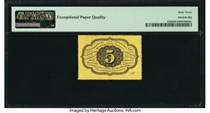 image for: Fr. 1228 5¢ First Issue PMG Choice Uncirculated 63 EPQ....