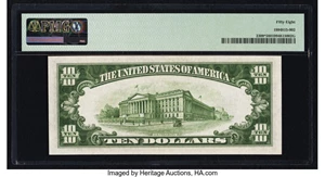 image for: Fr. 2309* $10 1934A North Africa Silver Certificate Star. PMG Choice About Unc 58....