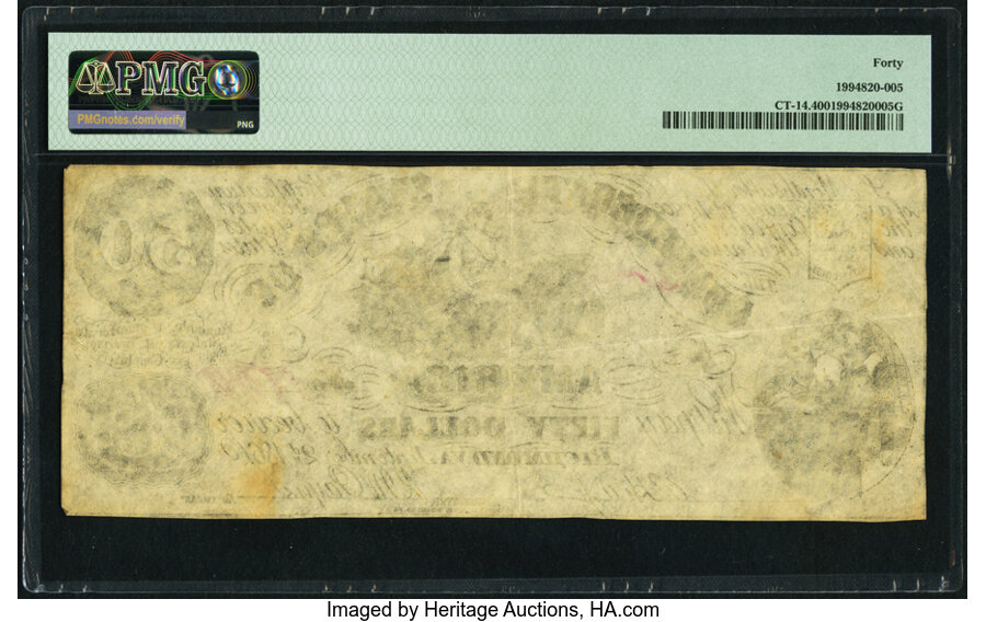 image for: CT14/75E Contemporary Counterfeit $50 1861 PMG Extremely Fine 40....